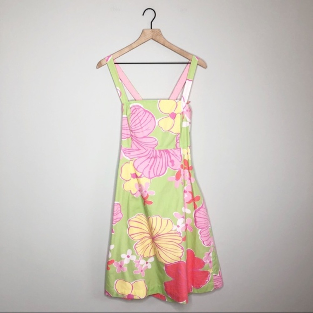 Vintage Lilly Pulitzer Tie Back Floral Fit n Flare